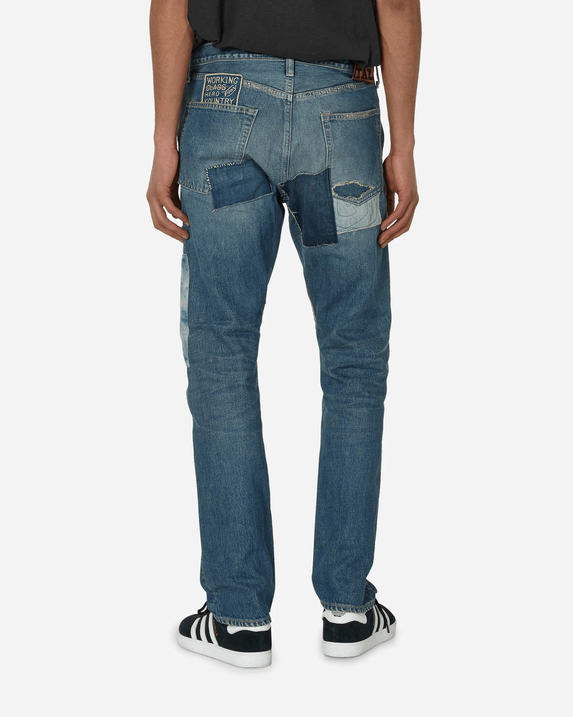 Upper Strong Elasticity 14Oz Denim 5P Monkey Cisco Pants (Dixie Remake) Indigo