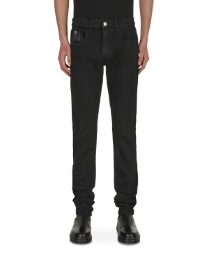 Comfortable Elastic Steadfast Leather Jacket Shorts 6 Pocket Skinny Denim Pants Black