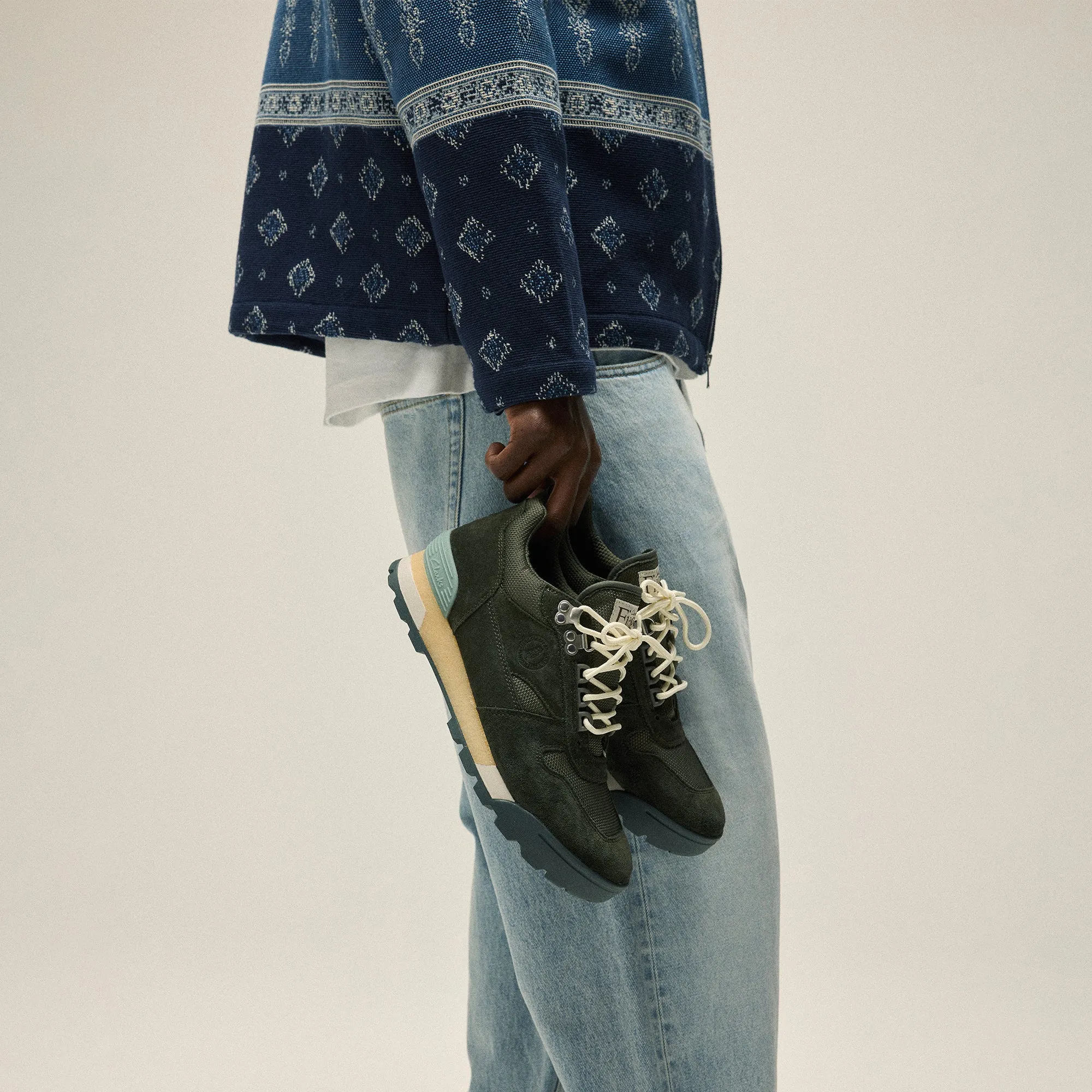 8Th St By Ronnie Fieg For Clarks Originals Laddow - Dark Olive Combi Stable Platform Design Concept Set
