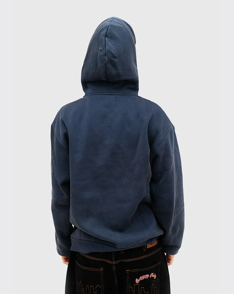 Fruit Of The Loom Anti-Fake Retirement Plan Cash Only Campus Zip Up Hoodie - Washed Navy