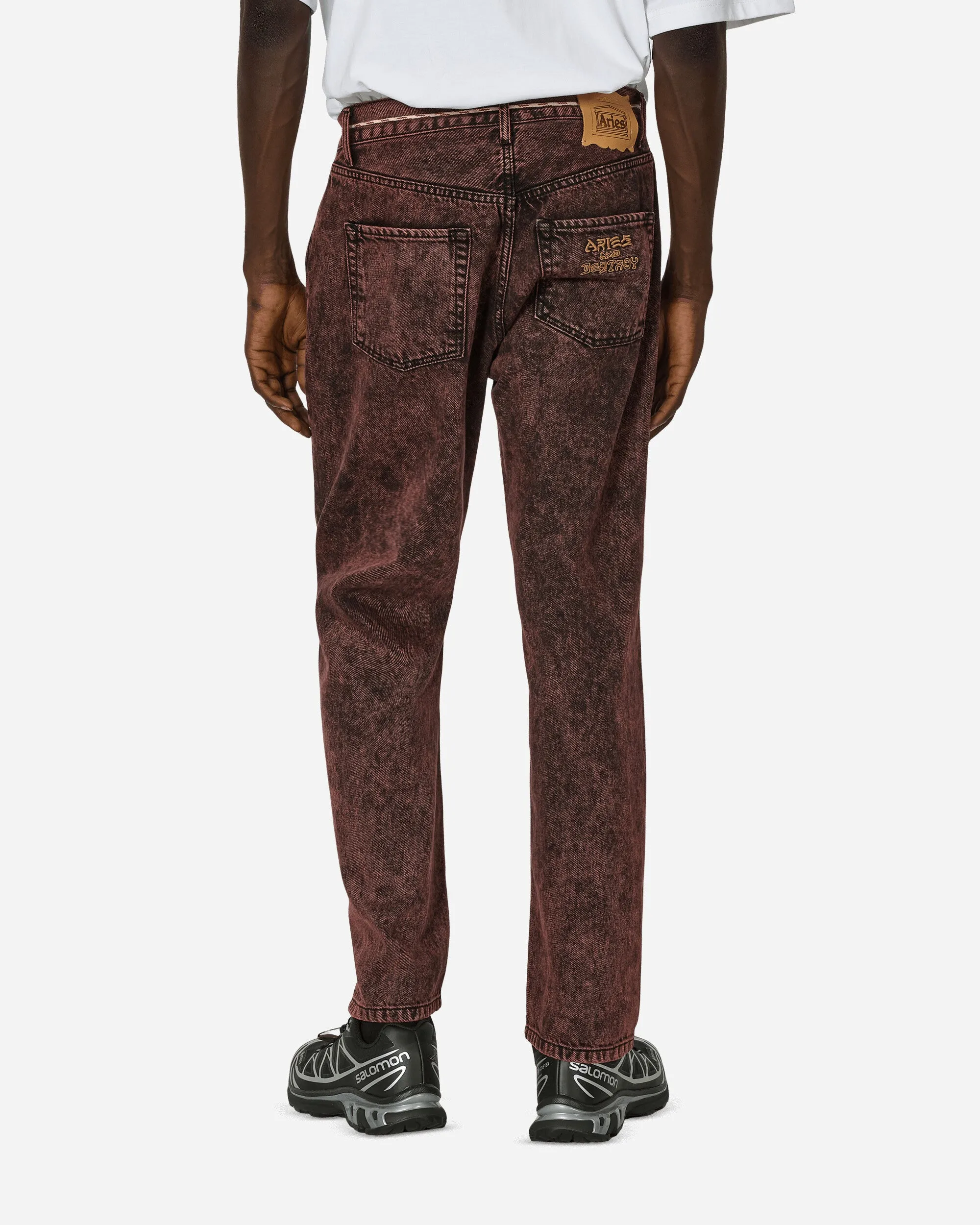 Sock Style Zip Fly Acid Wash Lily Jeans Red
