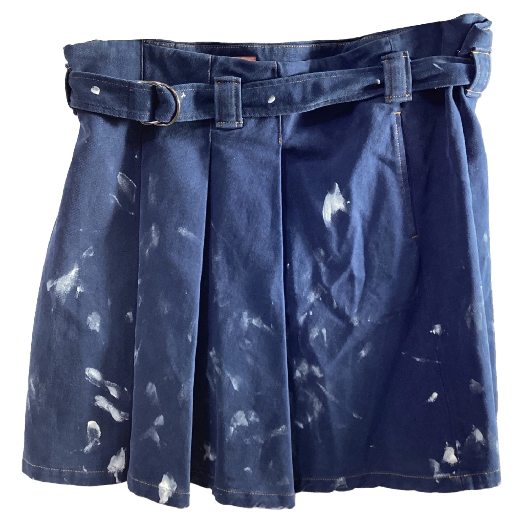 Acne Studios Bl Konst Jupe en Denim Peint en Coton Bleu