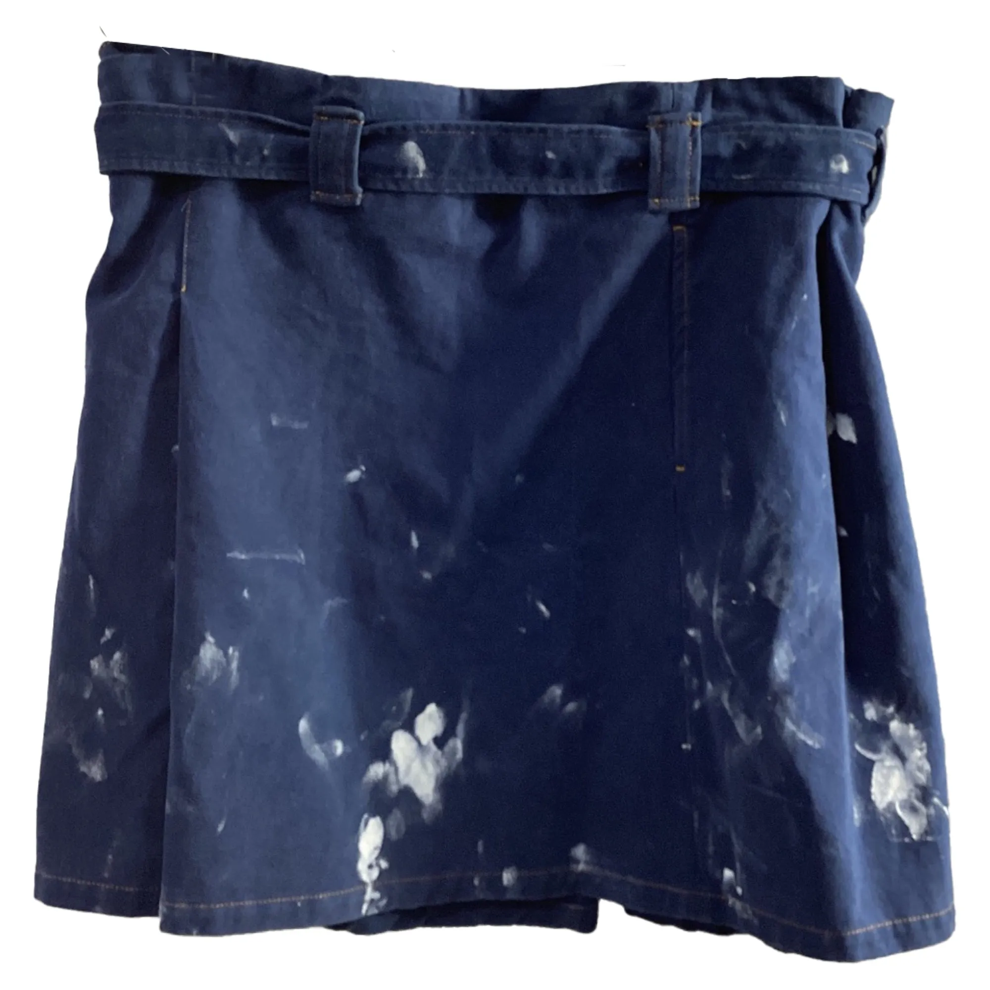 Acne Studios Bl Konst Jupe en Denim Peint en Coton Bleu