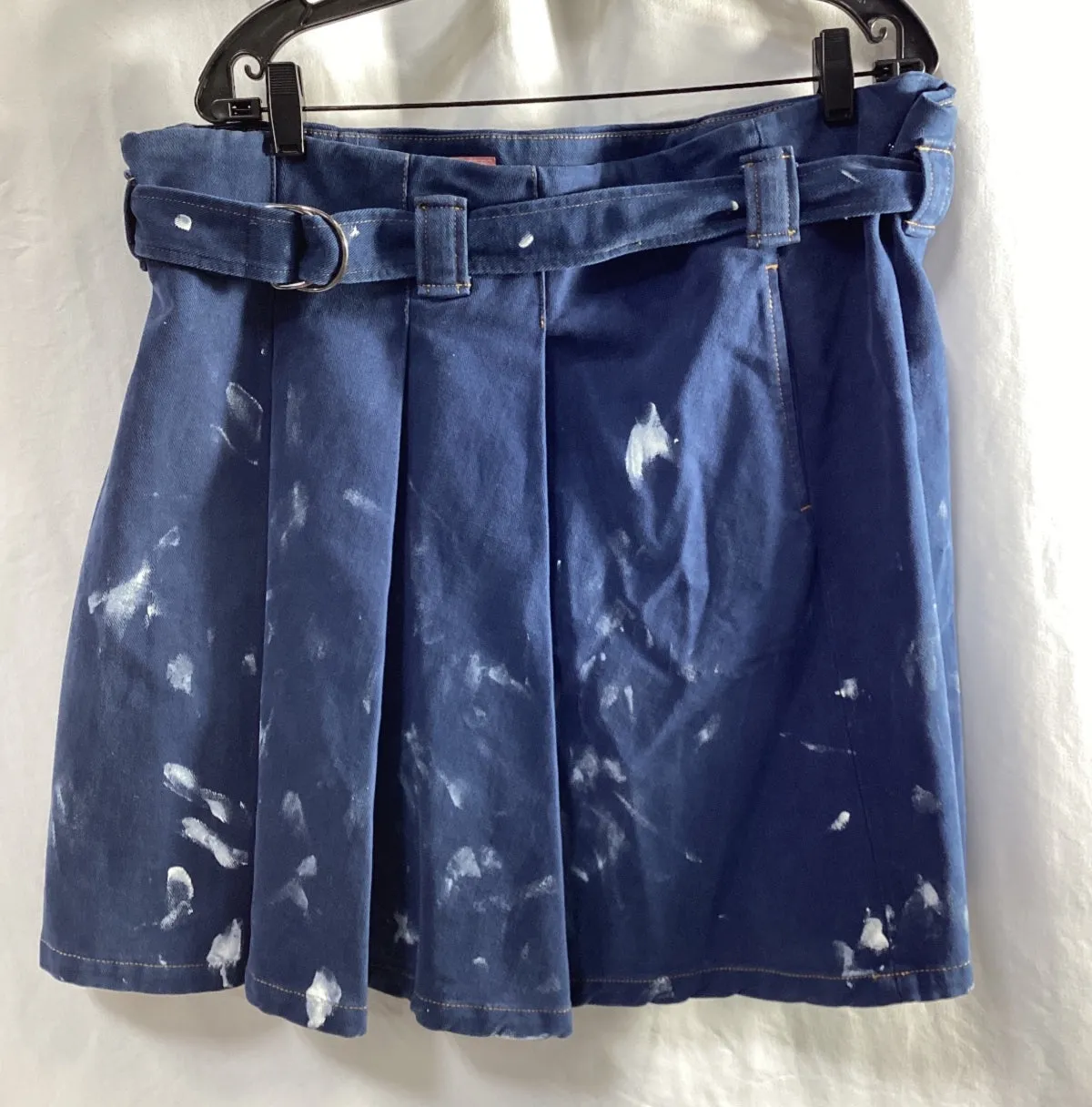 Acne Studios Bl Konst Jupe en Denim Peint en Coton Bleu