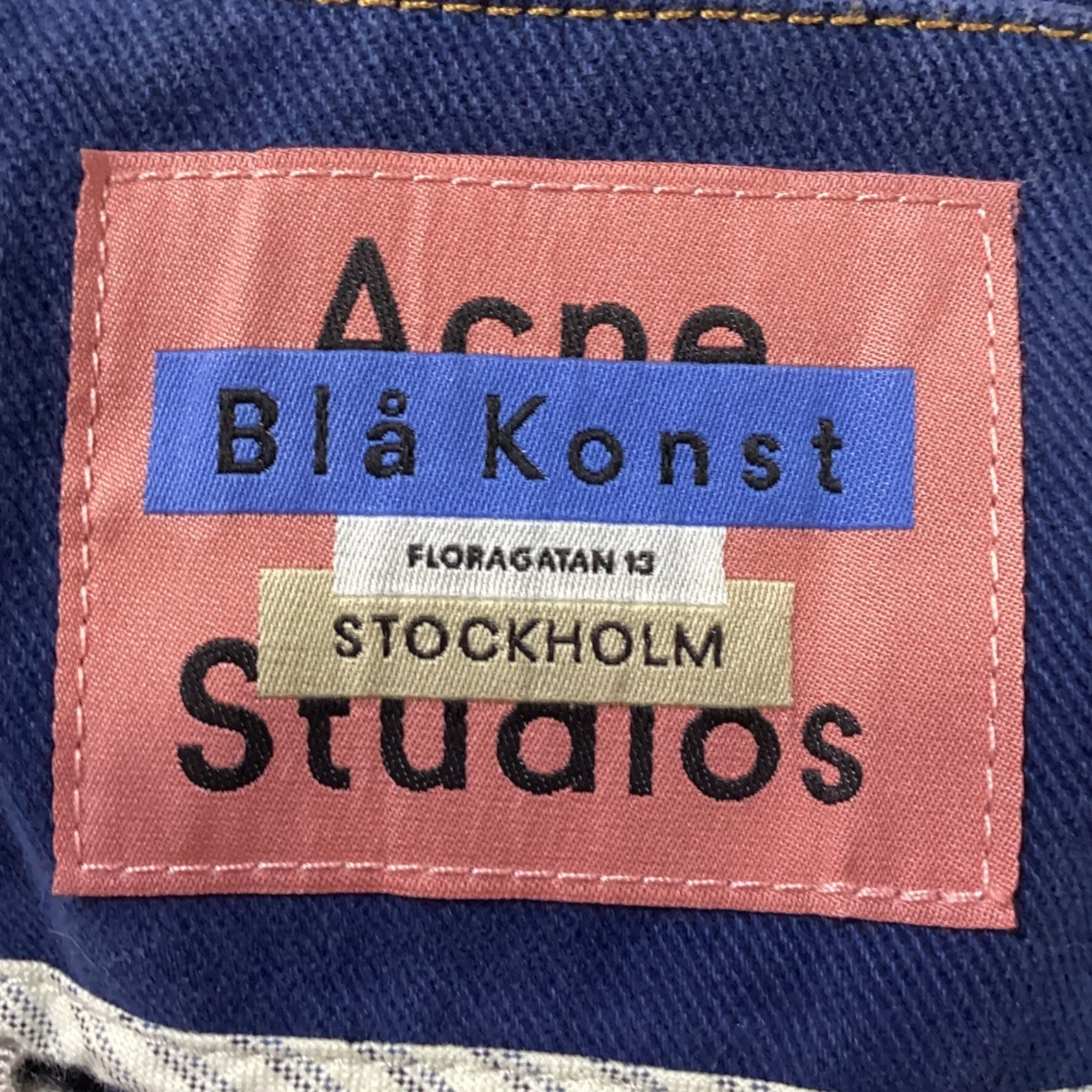 Acne Studios Bl Konst Jupe en Denim Peint en Coton Bleu