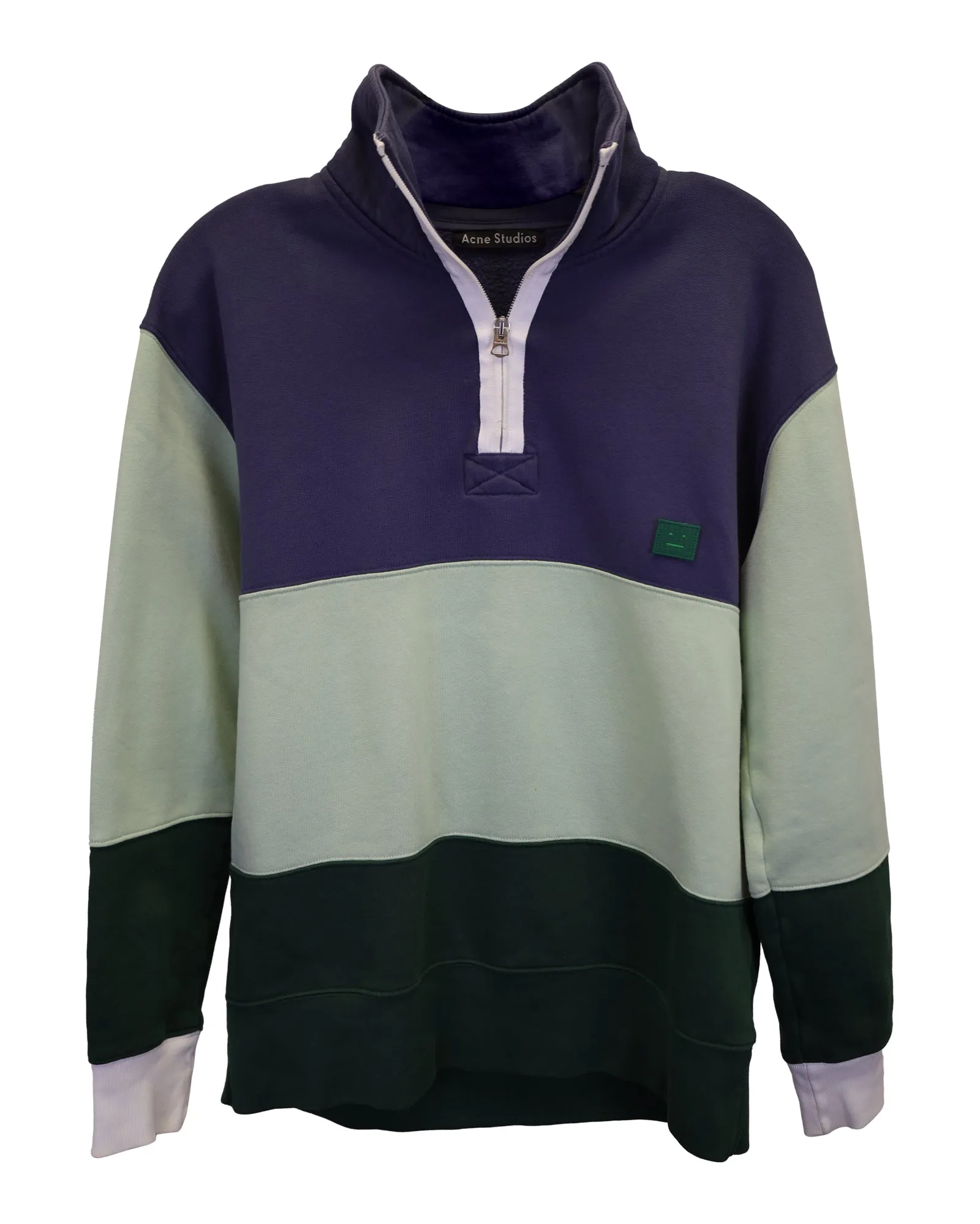 Acne Studios Sweat-shirt à motif drapeau Flint en coton vert