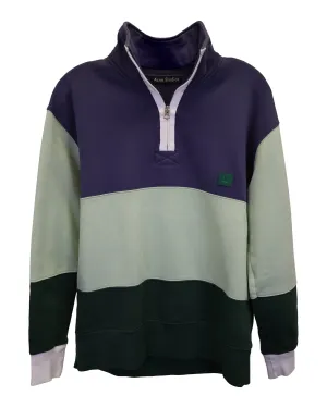 Acne Studios Sweat-shirt à motif drapeau Flint en coton vert