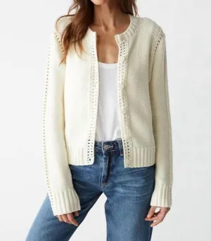 Cardigan à crochet Adaline en craie