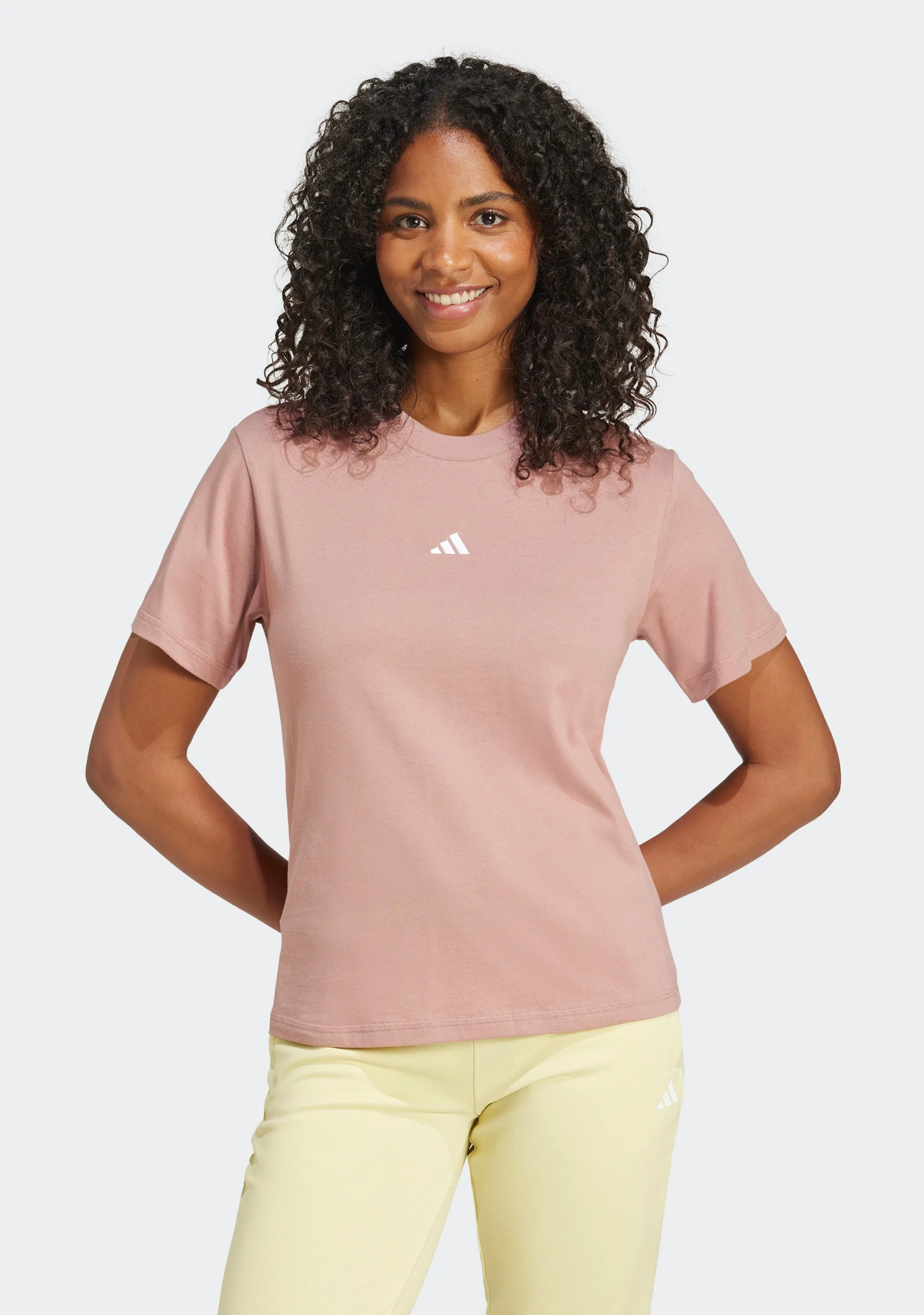 Adidas Women'S Essentials Small Logo Tee Bodysuit Tweed Sleeve