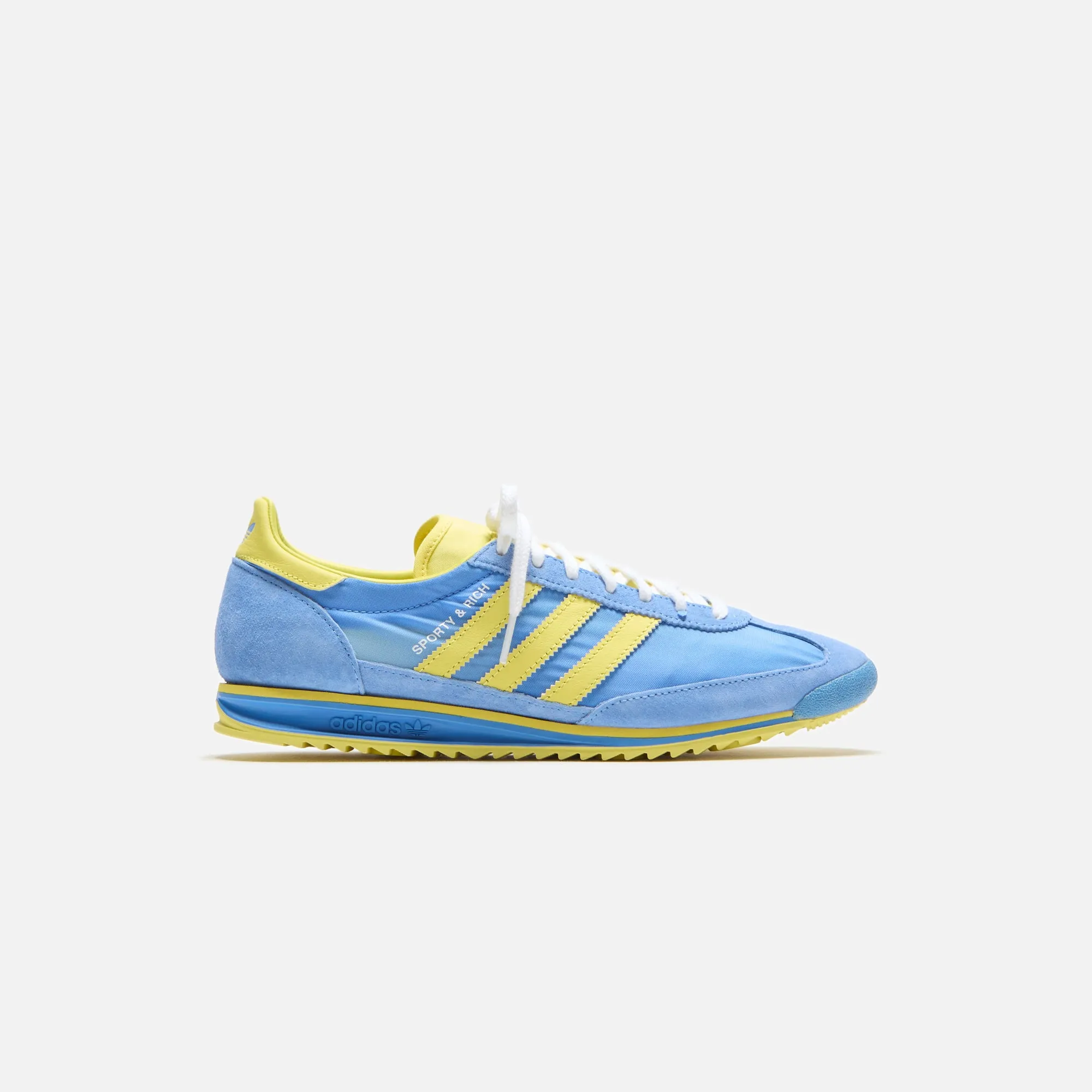 Factual Appearance Comfort Rubber Outsole Adidas X Sporty & Rich Wmns Sl 72 - Real Blue / Light Yellow / Cloud White