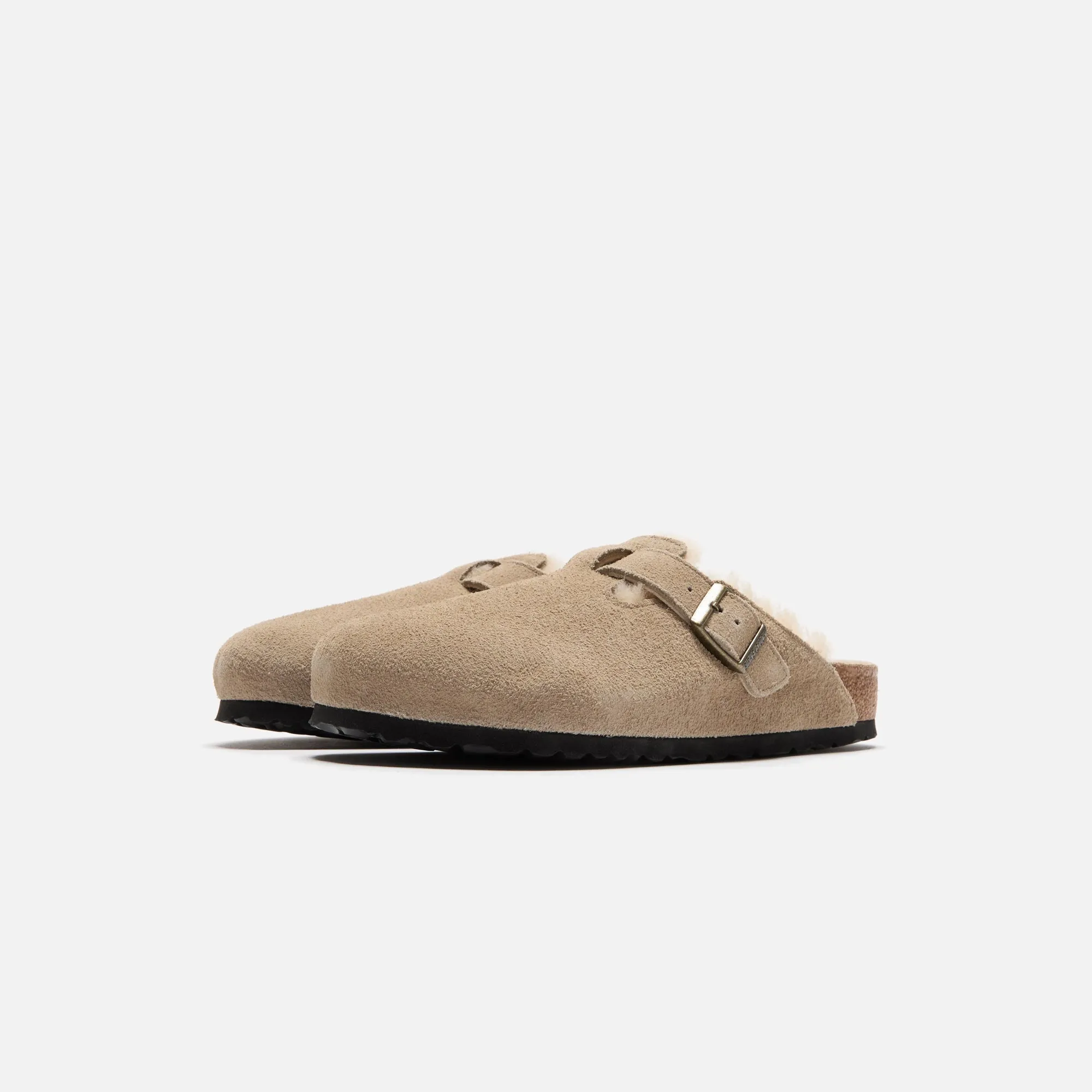 Gorgeous Style Birkenstock Boston Shearling Suede - Taupe / Sandcastle