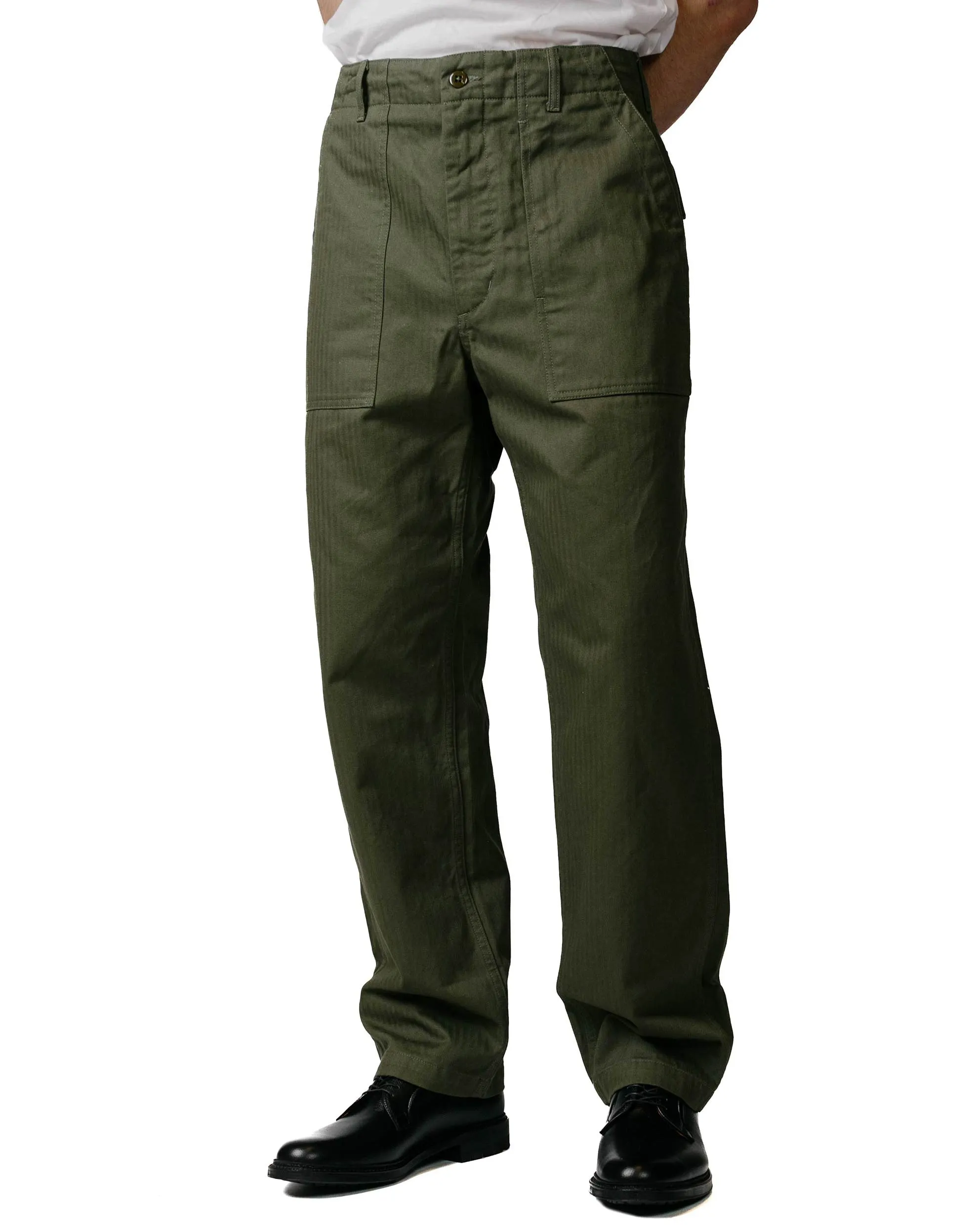 Comfortable Hypothetical Anti - Electric Engineered Garments Fatigue Pant Olive Cotton Herringbone Twill