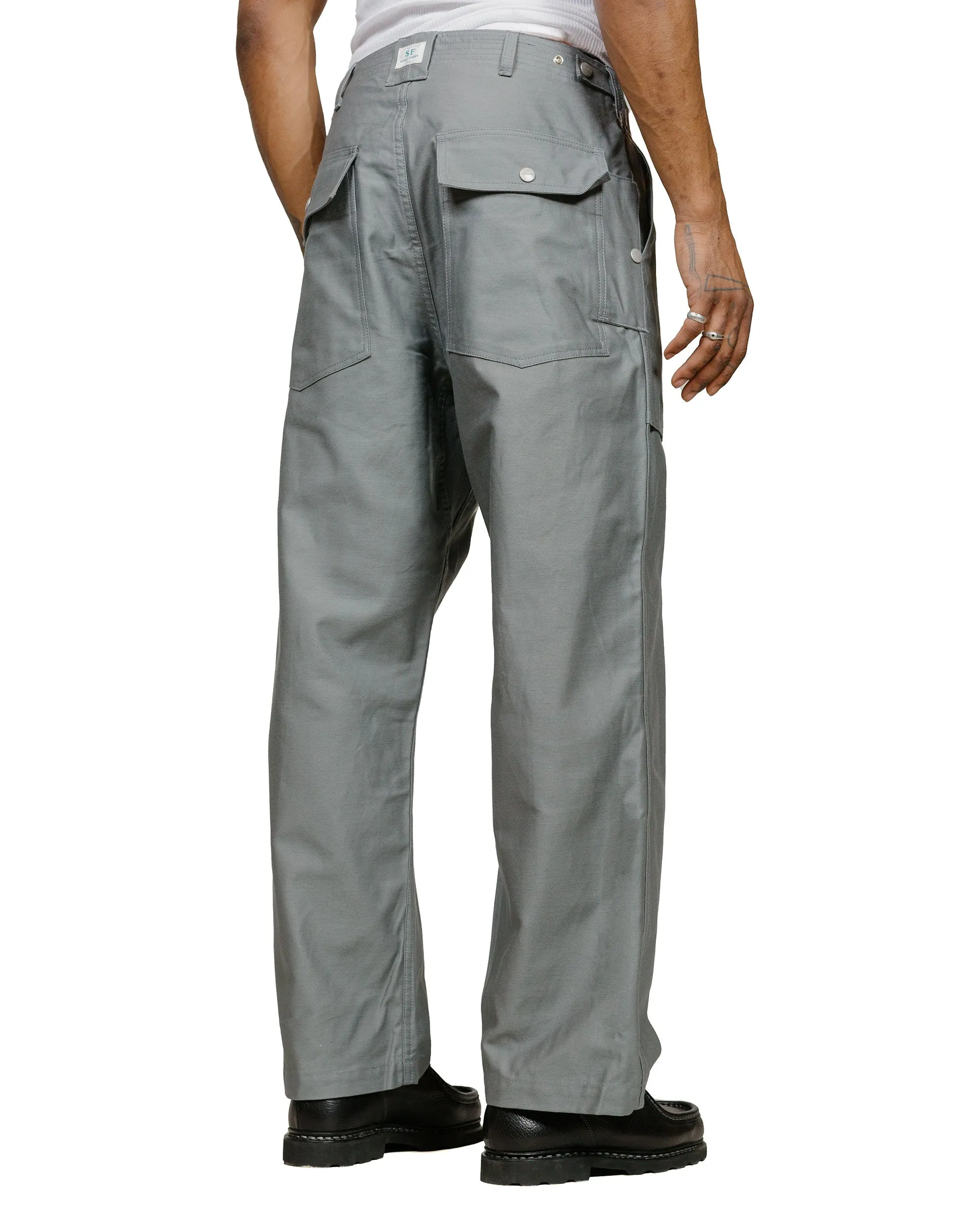 Lace Stitch Comfortable Shoulder Width Sassafras F.S Cultivator Pants Back Satin Gray