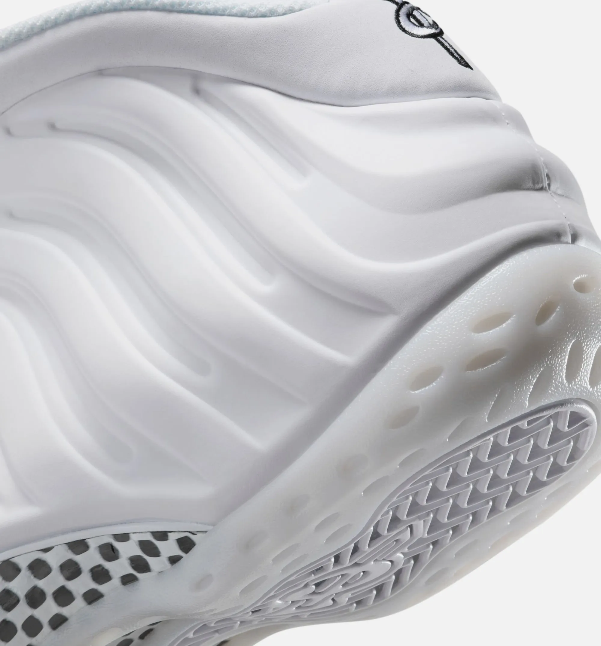 Translucent Heels Satin Edge Air Foamposite One Mens Lifestyle Shoe - White/White/White Free Shipping