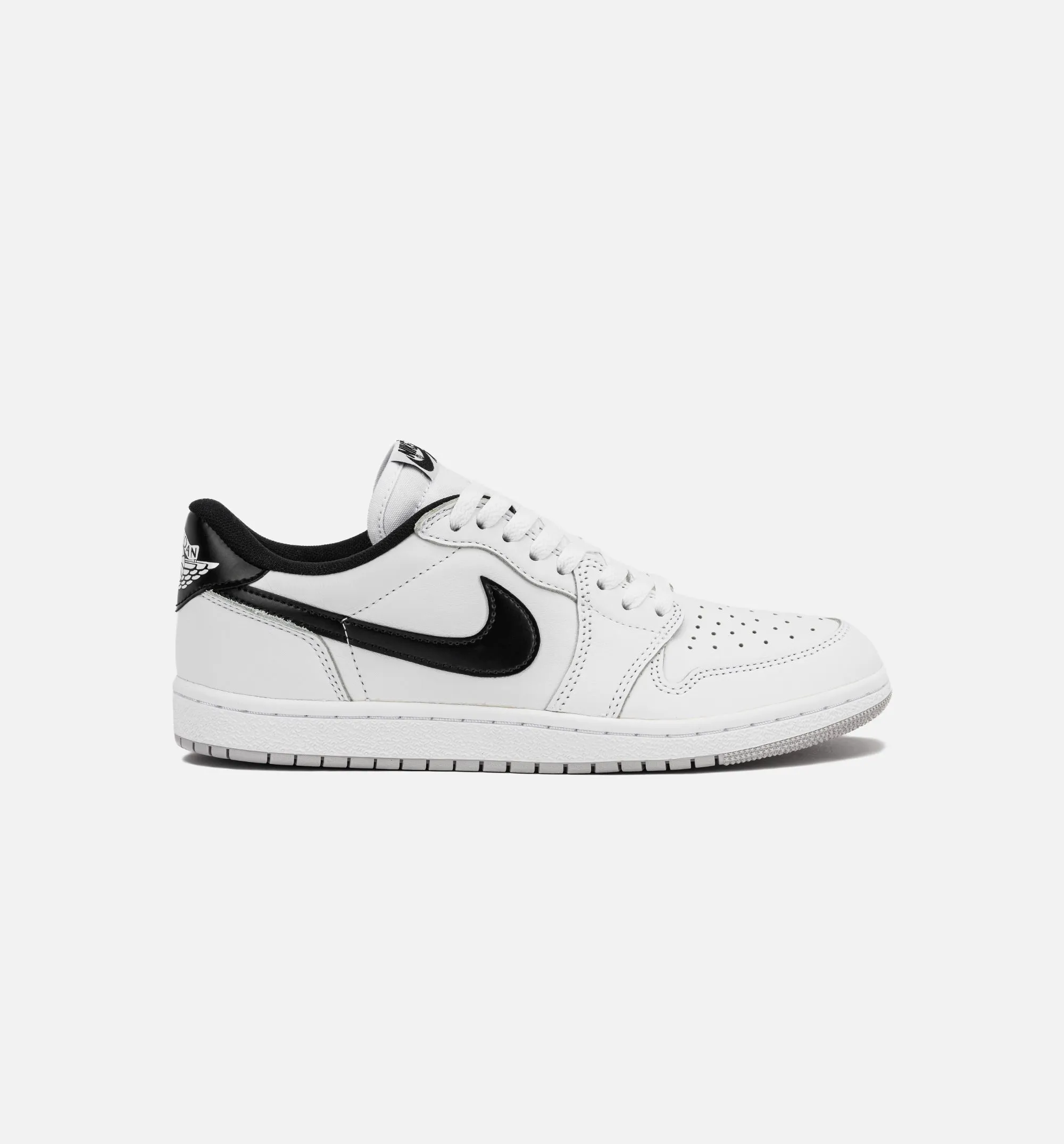Breathable Lining Material Blend Air Jordan 1 Low 85 Metallic Black Mens Lifestyle Shoe - White/Black/Neutral Grey