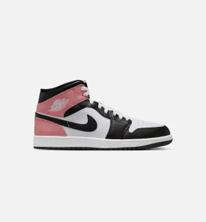 Air Jordan 1 Mid Mens Lifestyle Shoe - White/Rust Pink/Black Comfort Options