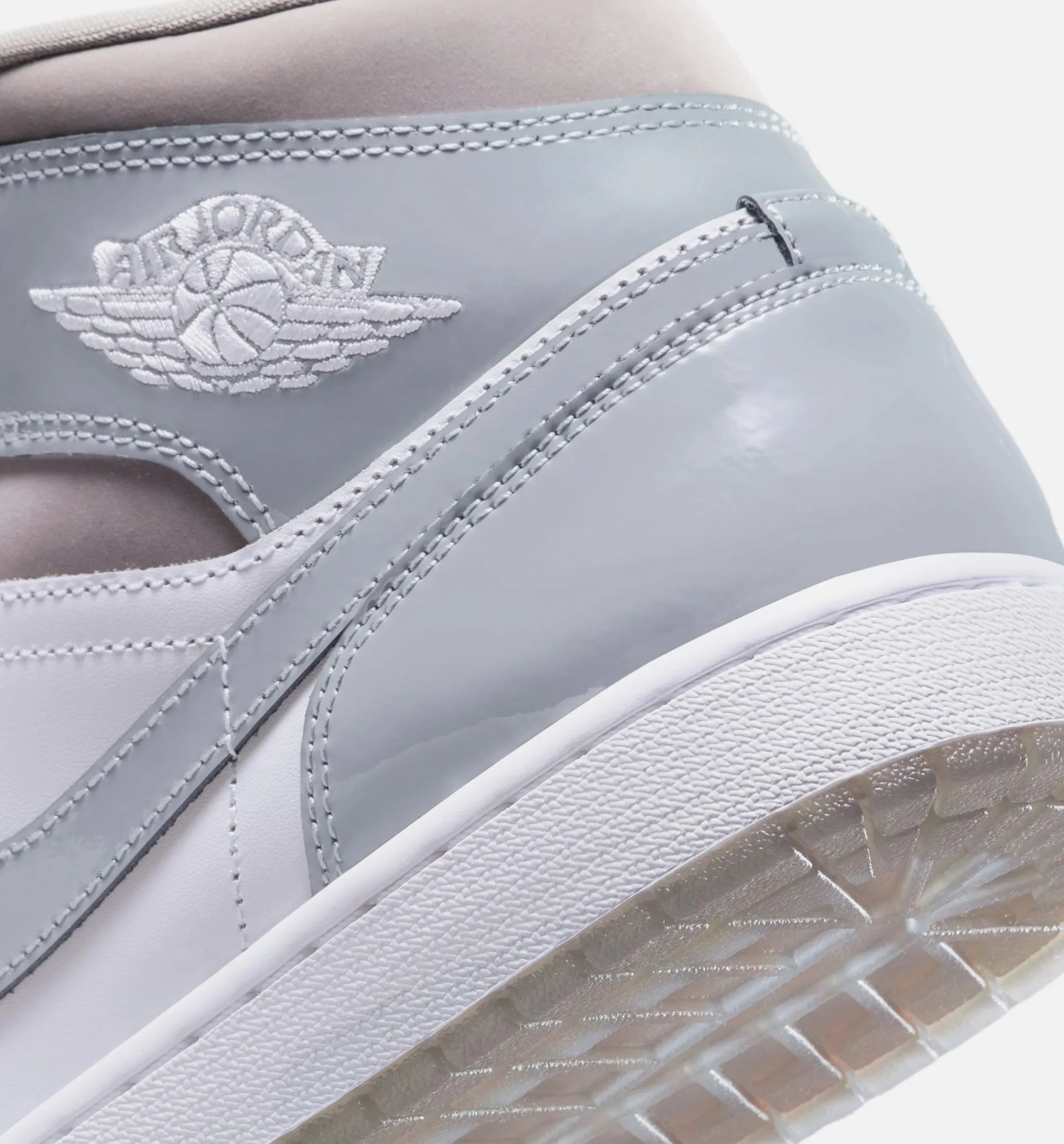 Air Jordan 1 Mid Se Cool Grey Mens Lifestyle Shoe - Cool Grey/Medium Grey Loop Trim