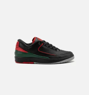 Self-Skydiving Slip-On Shock-Absorbing Air Jordan 2 Retro Low Christmas Mens Lifestyle Shoe - Black/Fire Red/Cement Grey