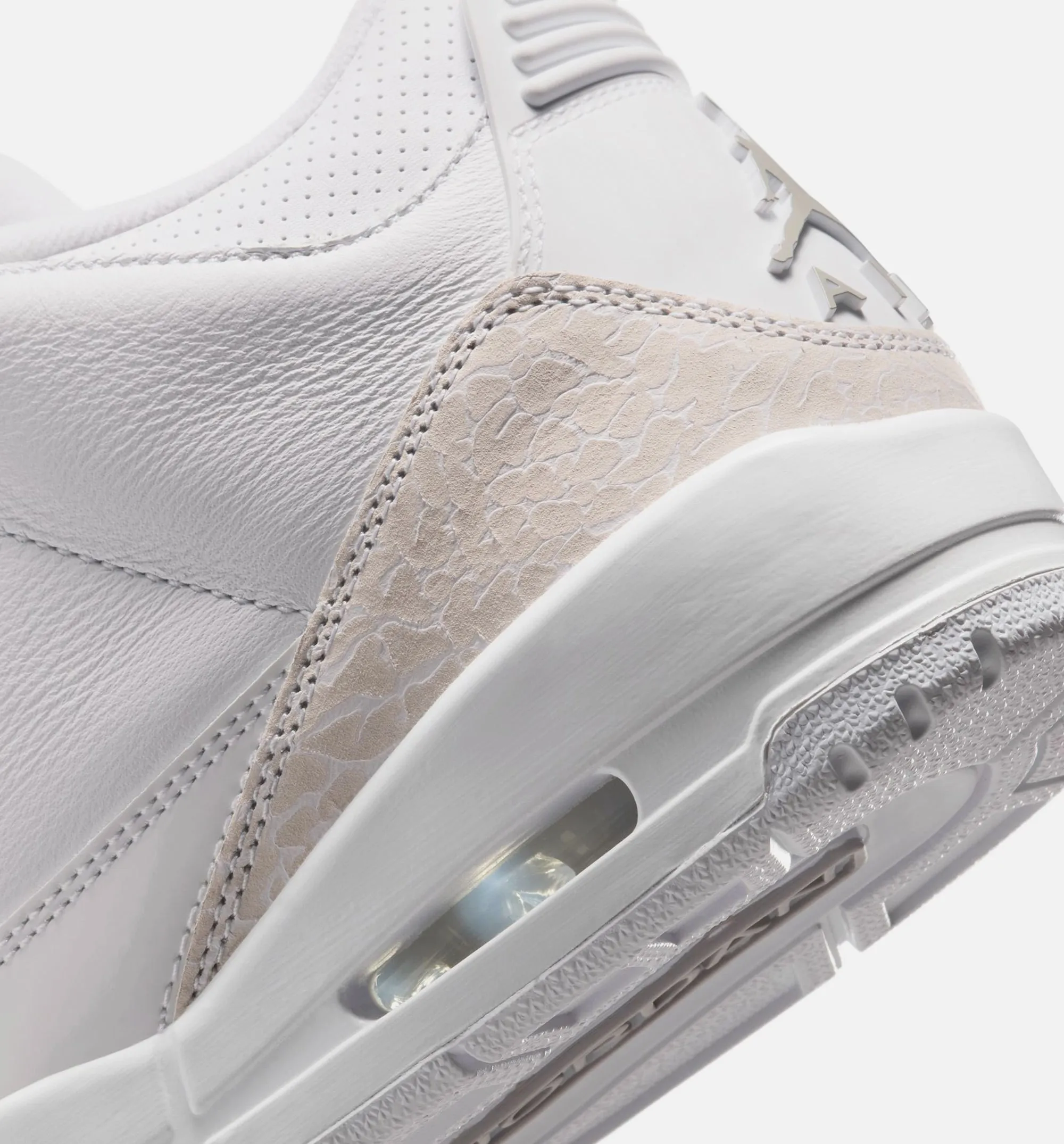 Air Jordan 3 Retro White And Silver Mens Lifestyle Shoe - White/Metallic Silver Free Shipping Customizable