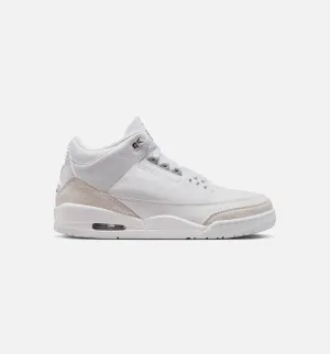 Air Jordan 3 Retro White And Silver Mens Lifestyle Shoe - White/Metallic Silver Free Shipping Water Resistance Performance