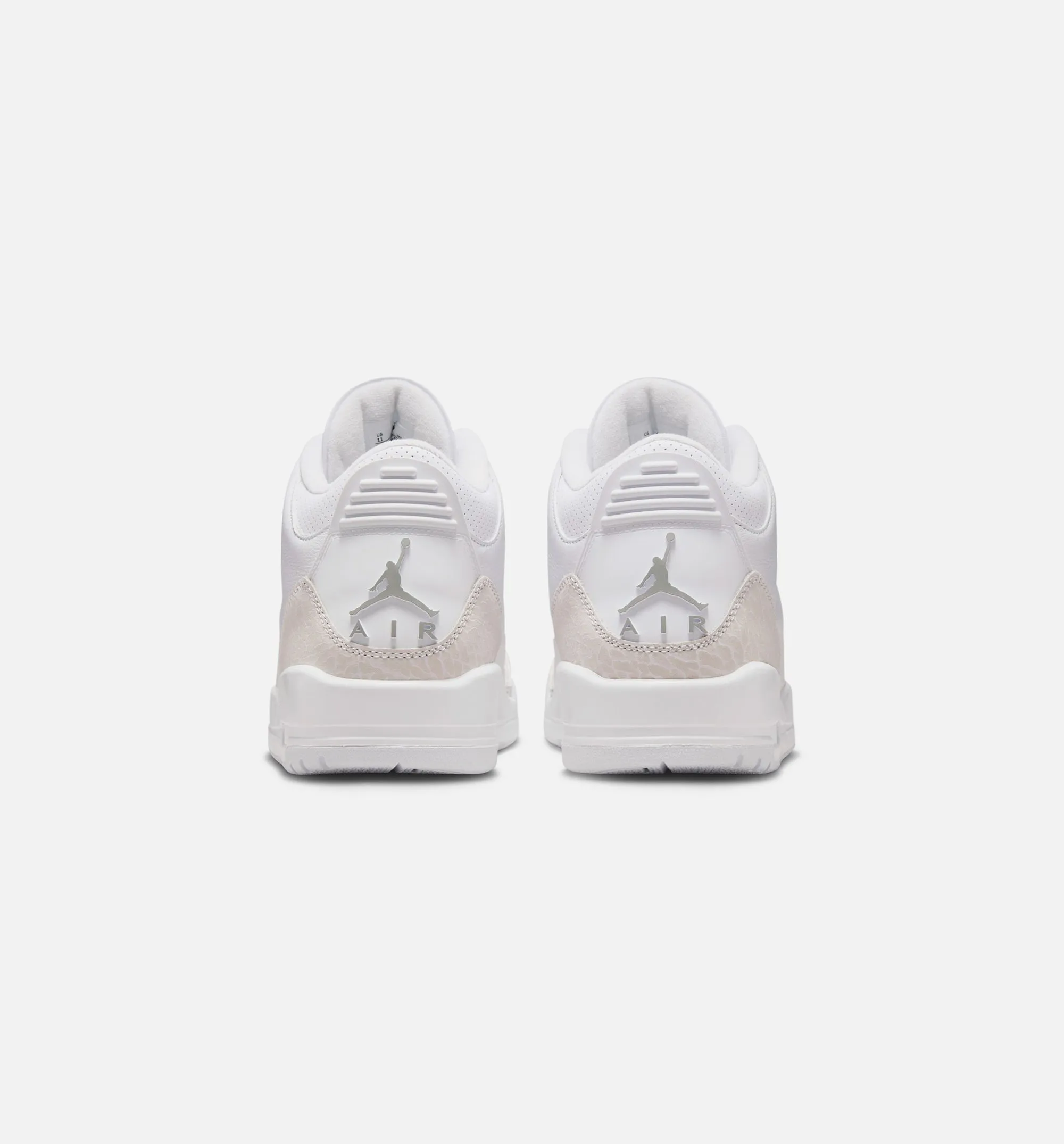 Slip-On Water-Resistant Air Jordan 3 Retro White And Silver Mens Lifestyle Shoe - White/Metallic Silver Free Shipping