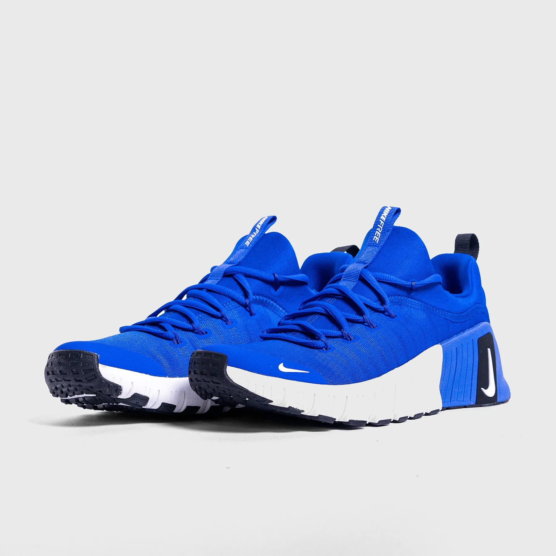Comfortable Synthetic Upper Material Transparent Information Nike - Free Metcon 6 Men'S Training Shoes - Racer Blue/Summit White-Black