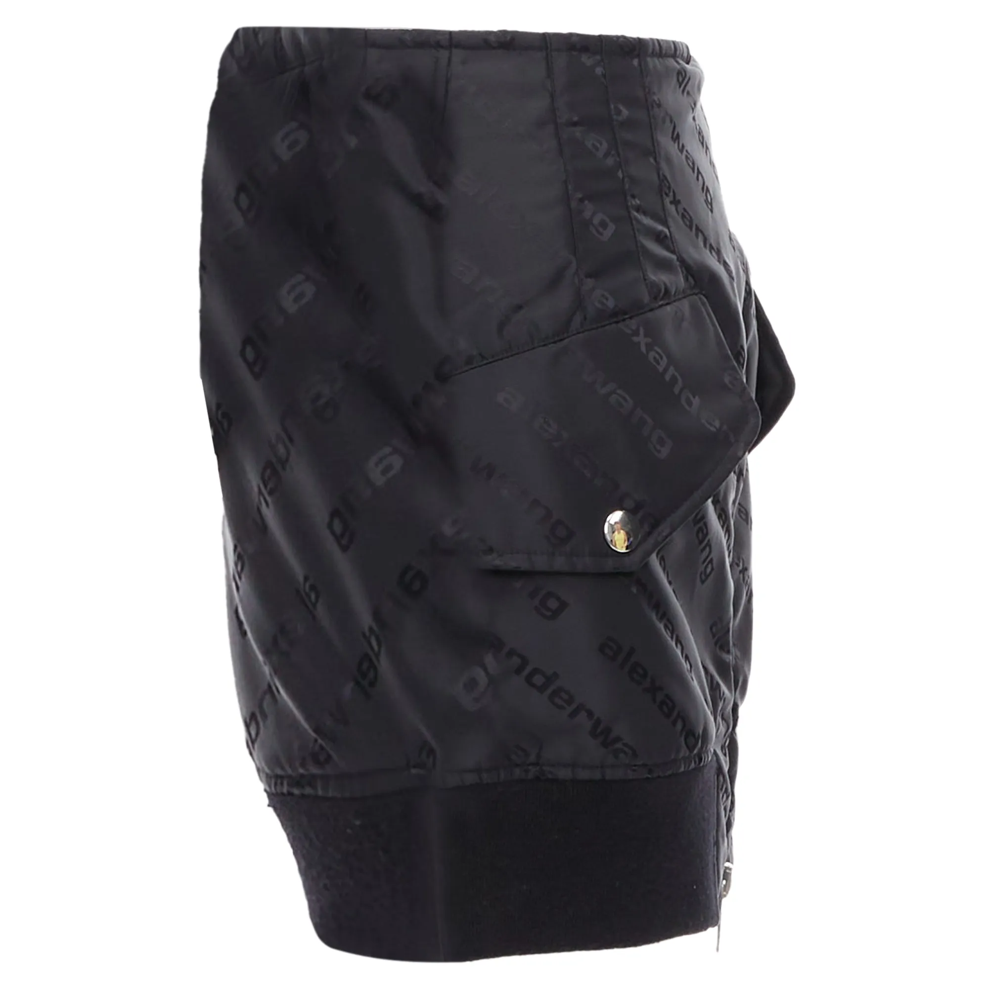 Jupe courte déstructurée en nylon bomber avec logo Alexander Wang
