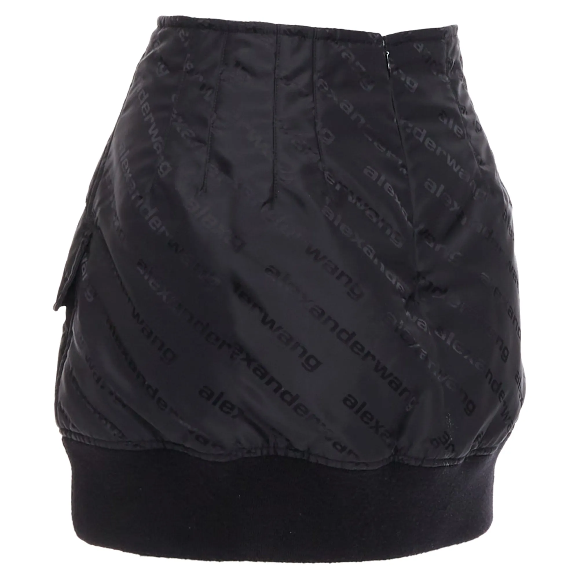 Jupe courte déstructurée en nylon bomber avec logo Alexander Wang