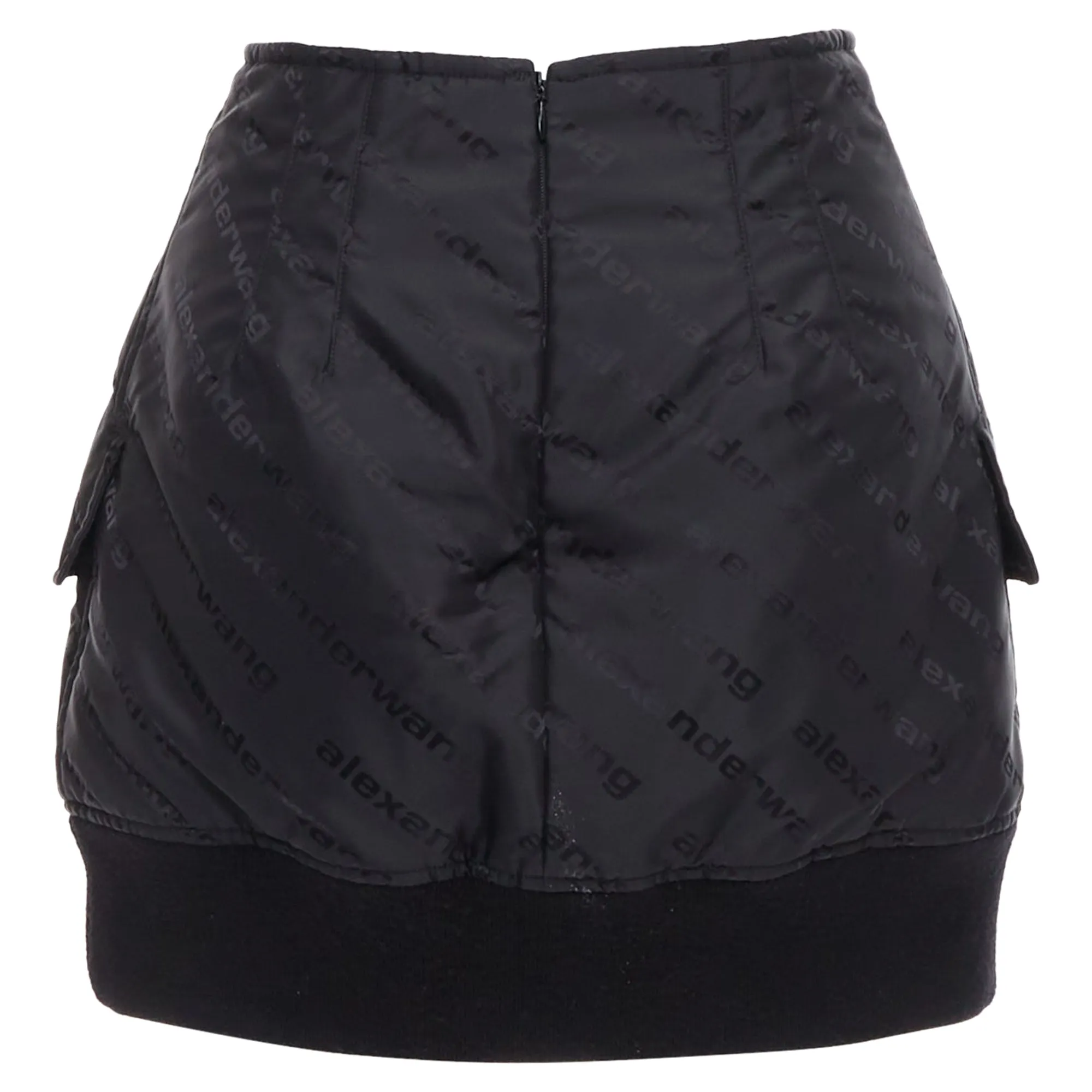 Jupe courte déstructurée en nylon bomber avec logo Alexander Wang