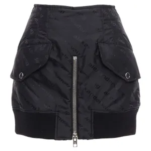 Jupe courte déstructurée en nylon bomber avec logo Alexander Wang