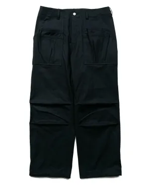 Sassafras Overgrown Fatigue Pants Selvedge Duck Black Pre-Curved Sleeve Free Relax
