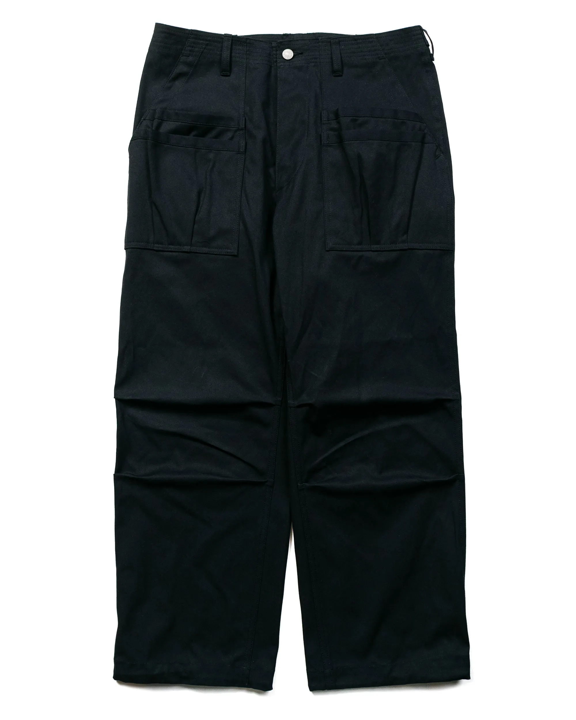 Sassafras Overgrown Fatigue Pants Selvedge Duck Black Pre-Curved Sleeve Free Relax