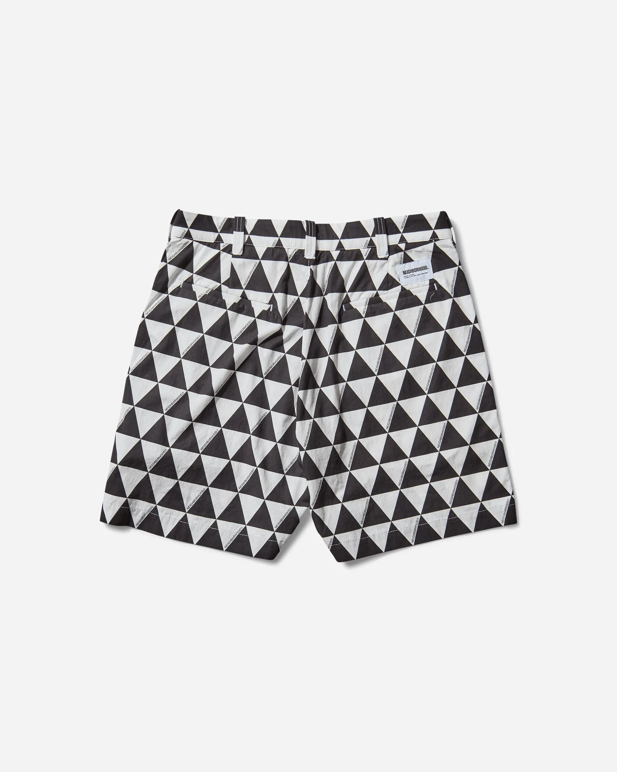 Men'S Triangle Pattern Shorts White Vineyard Organic Cotton