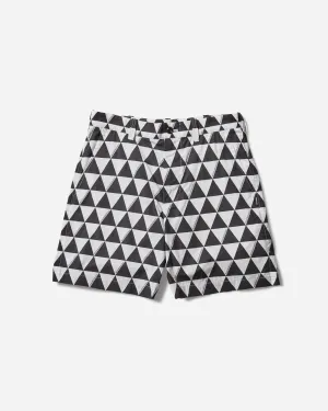 Men'S Triangle Pattern Shorts White Grid