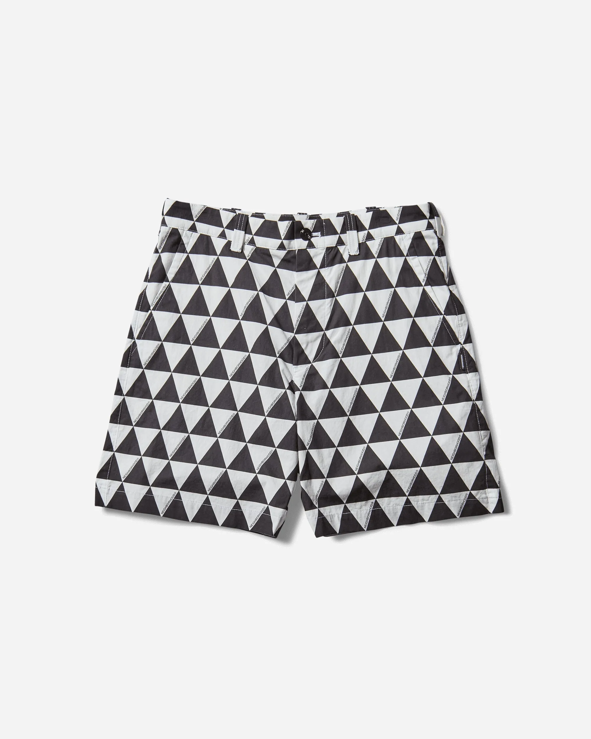 Men'S Triangle Pattern Shorts White Grid