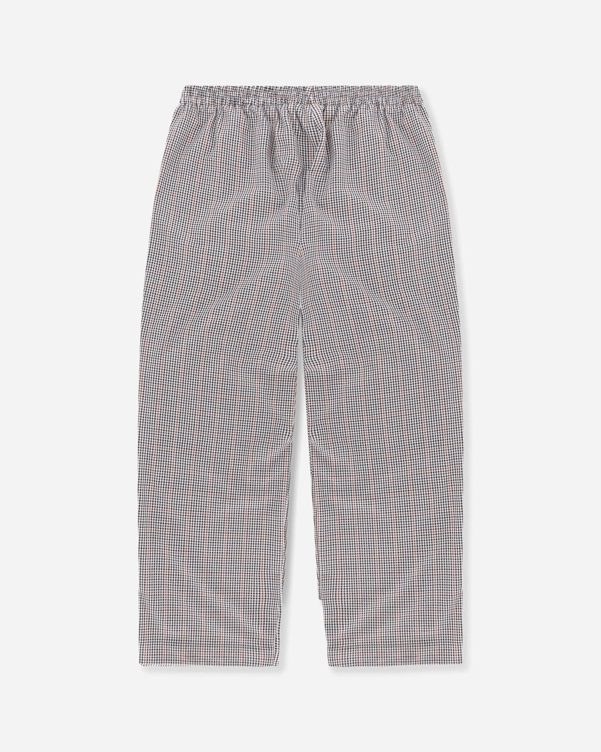 Mold - Resistant Material Men'S Checked Double Knee Pants Brown / Black Check