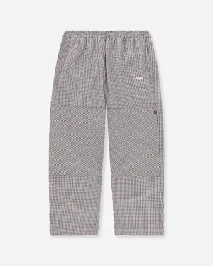 Men'S Checked Double Knee Pants Brown / Black Check Comfortable Elastic Elastic Function