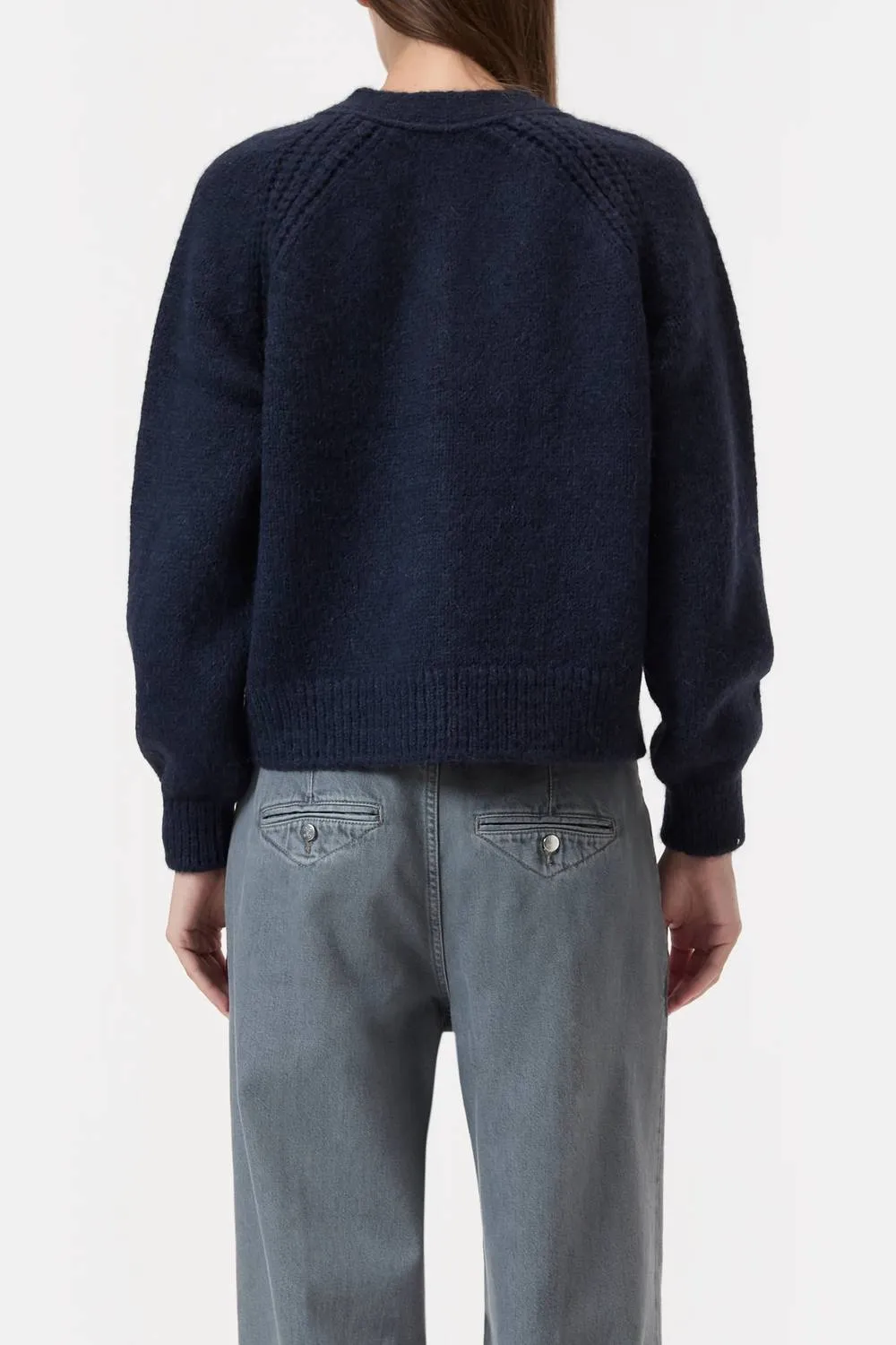 Cardigan Alpaca-Mix V en nuit profonde