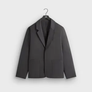 Tailored Silhouette Windproof Padding &Kin Tropical Wool Reversible Brant Blazer - Carbon