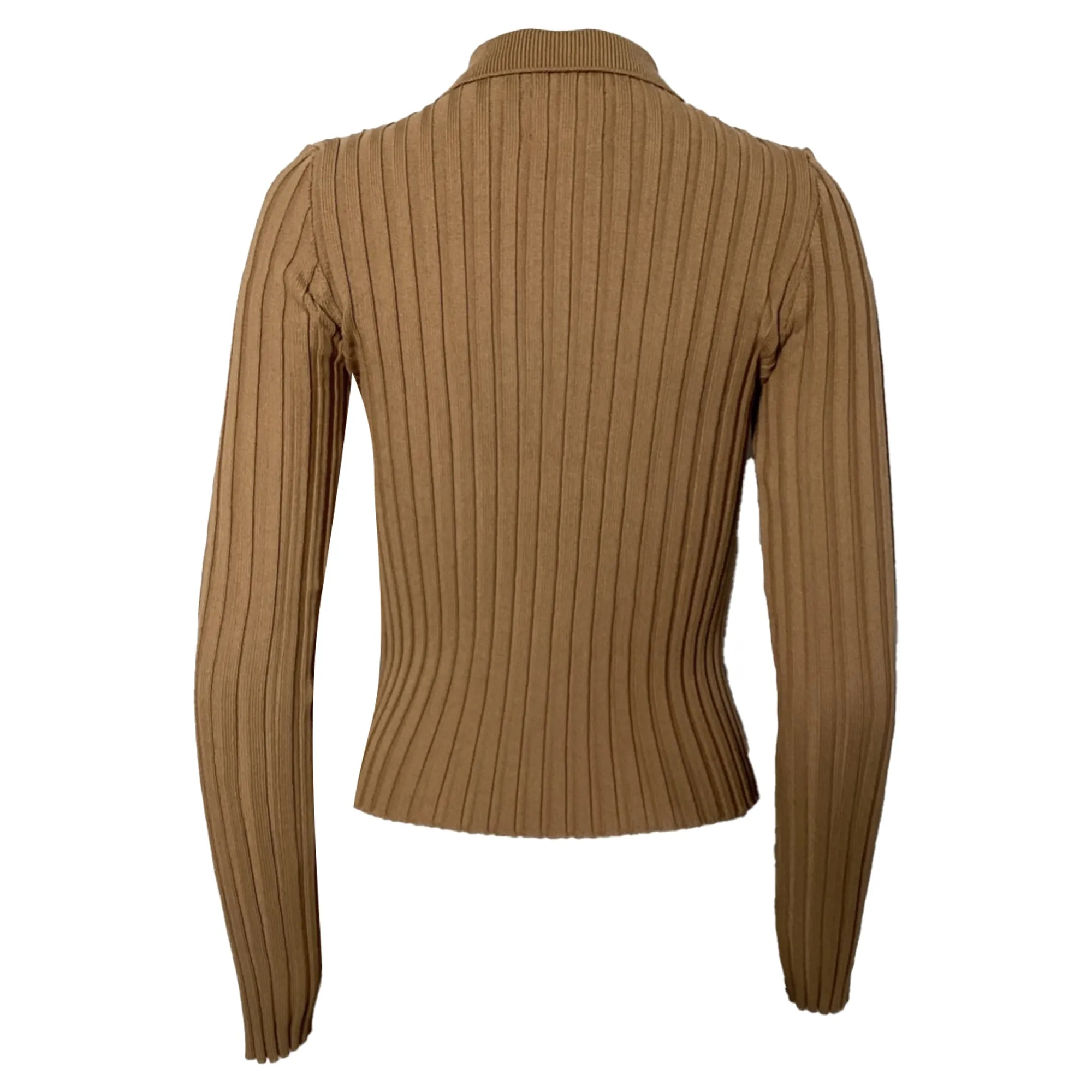 Anine Bing Cardigan Joslyn en maille côtelée marron en rayonne