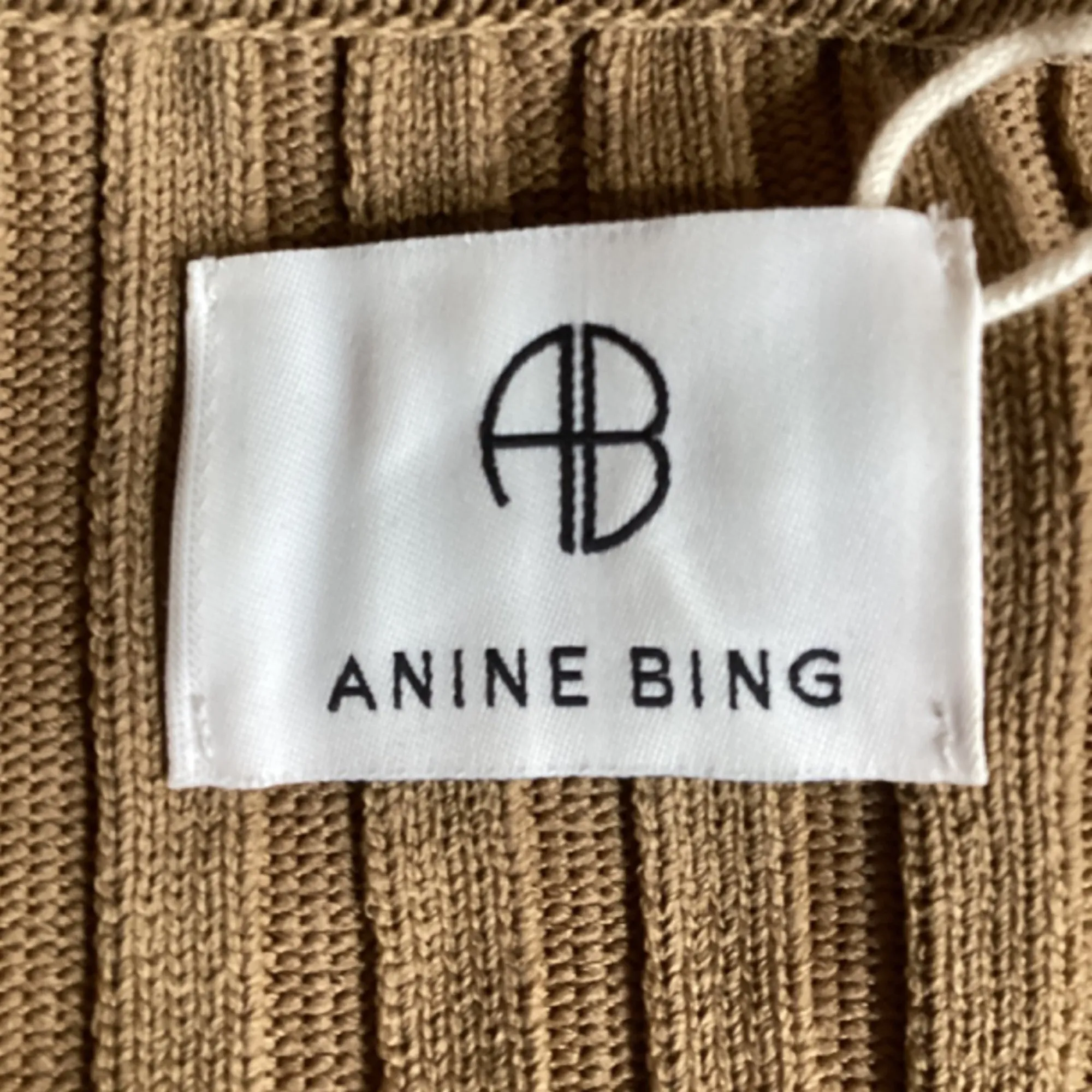 Anine Bing Cardigan Joslyn en maille côtelée marron en rayonne