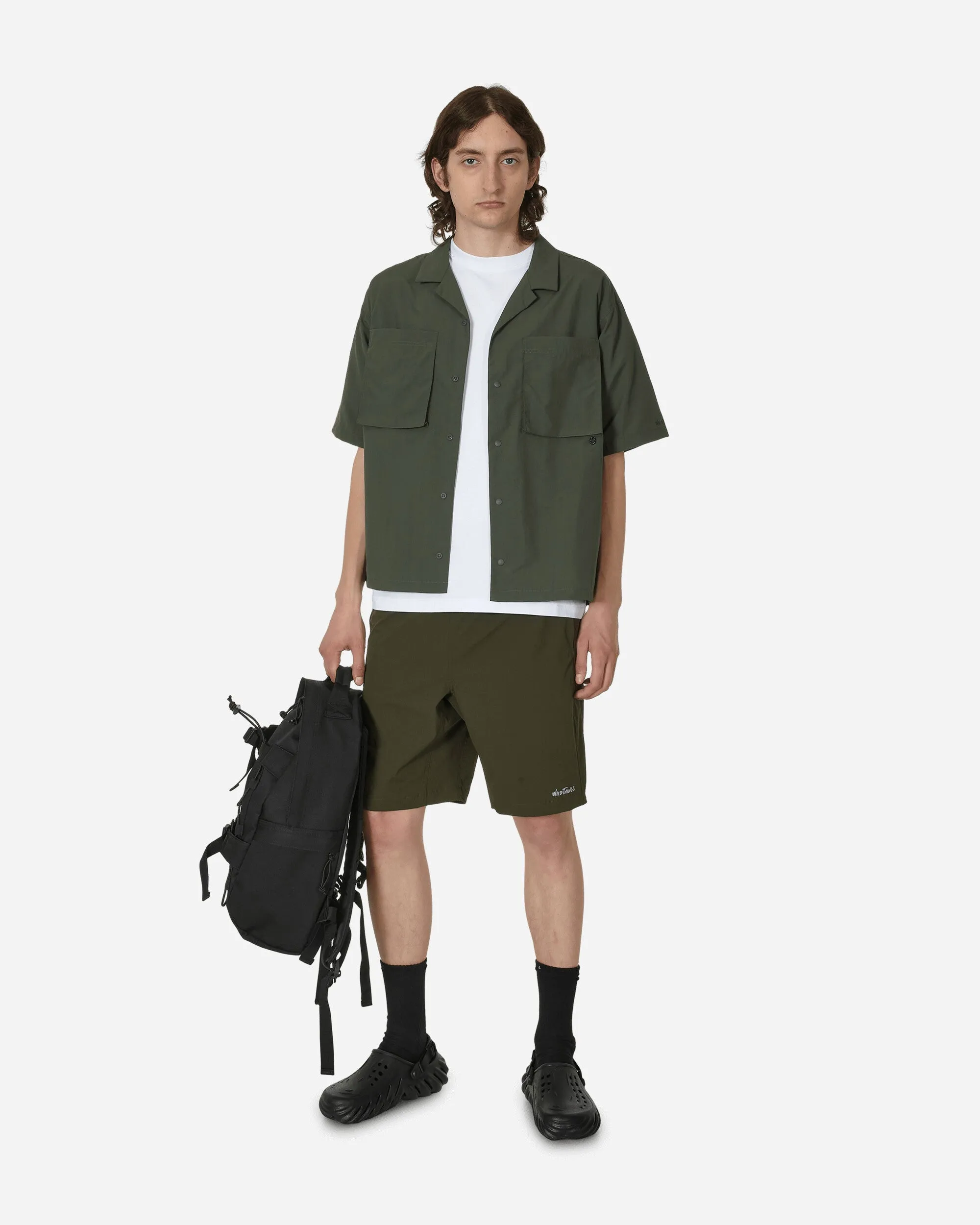 Adjustable Width Sheath Shape Base Shorts Olive