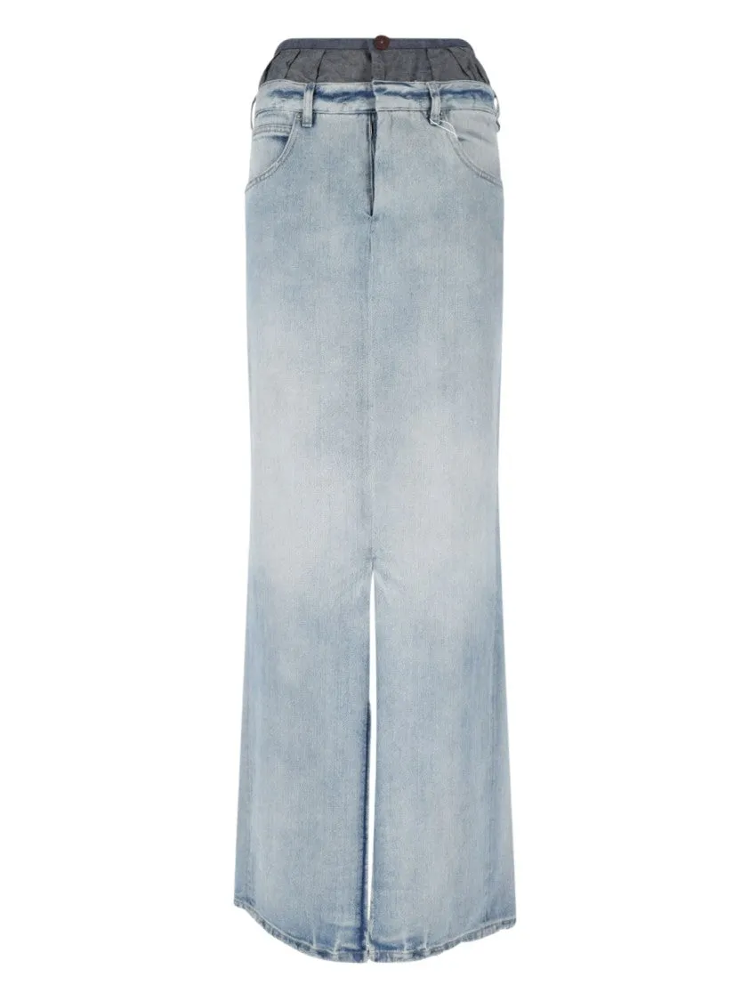 Jupe Longue en Jean 'Anonimity Of The Lining' Bleu Clair