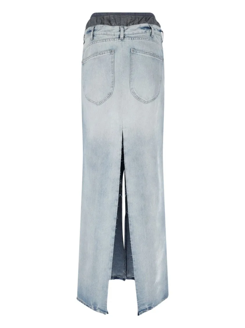 Jupe Longue en Jean 'Anonimity Of The Lining' Bleu Clair