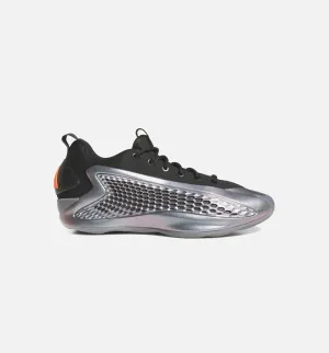 Anthony Edwards 1 Low Iron Sharpens Mens Basketball Shoe - Iron Metallic/Core Black/Solar Orange) Comfortable Lace - Up FlexibleMaterial