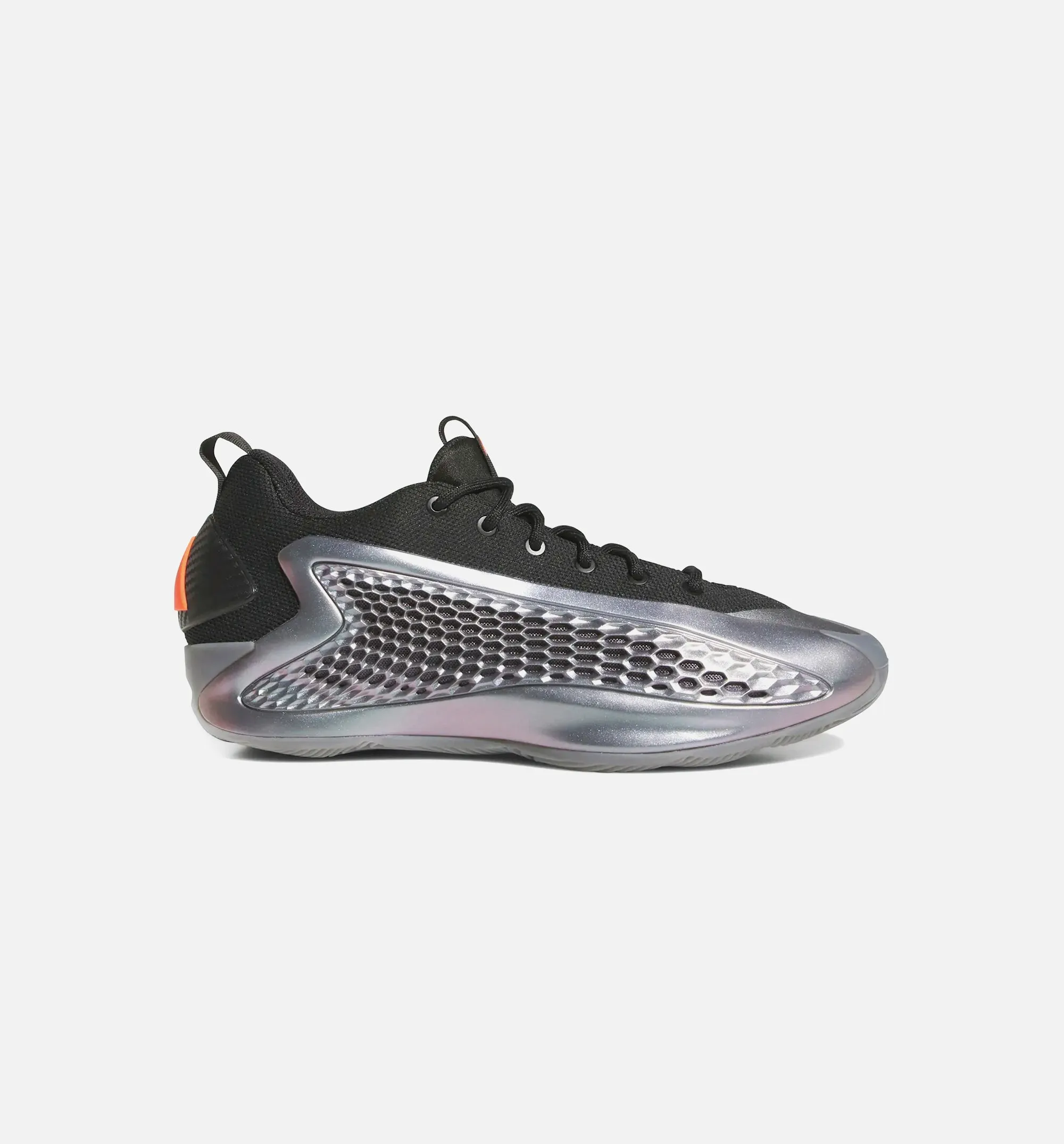 Anthony Edwards 1 Low Iron Sharpens Mens Basketball Shoe - Iron Metallic/Core Black/Solar Orange) Comfortable Lace - Up FlexibleMaterial