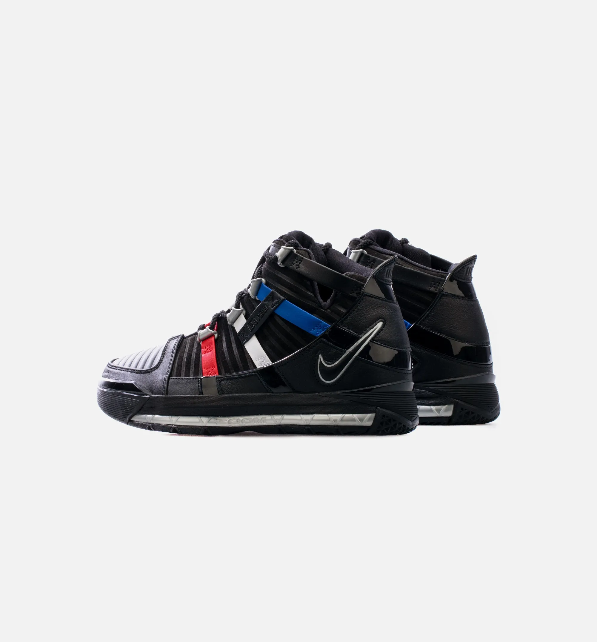 Anti Slip Technology Feature Zoom Lebron 3 Barbershop Mens Basketball Shoe - Black Free Shipping