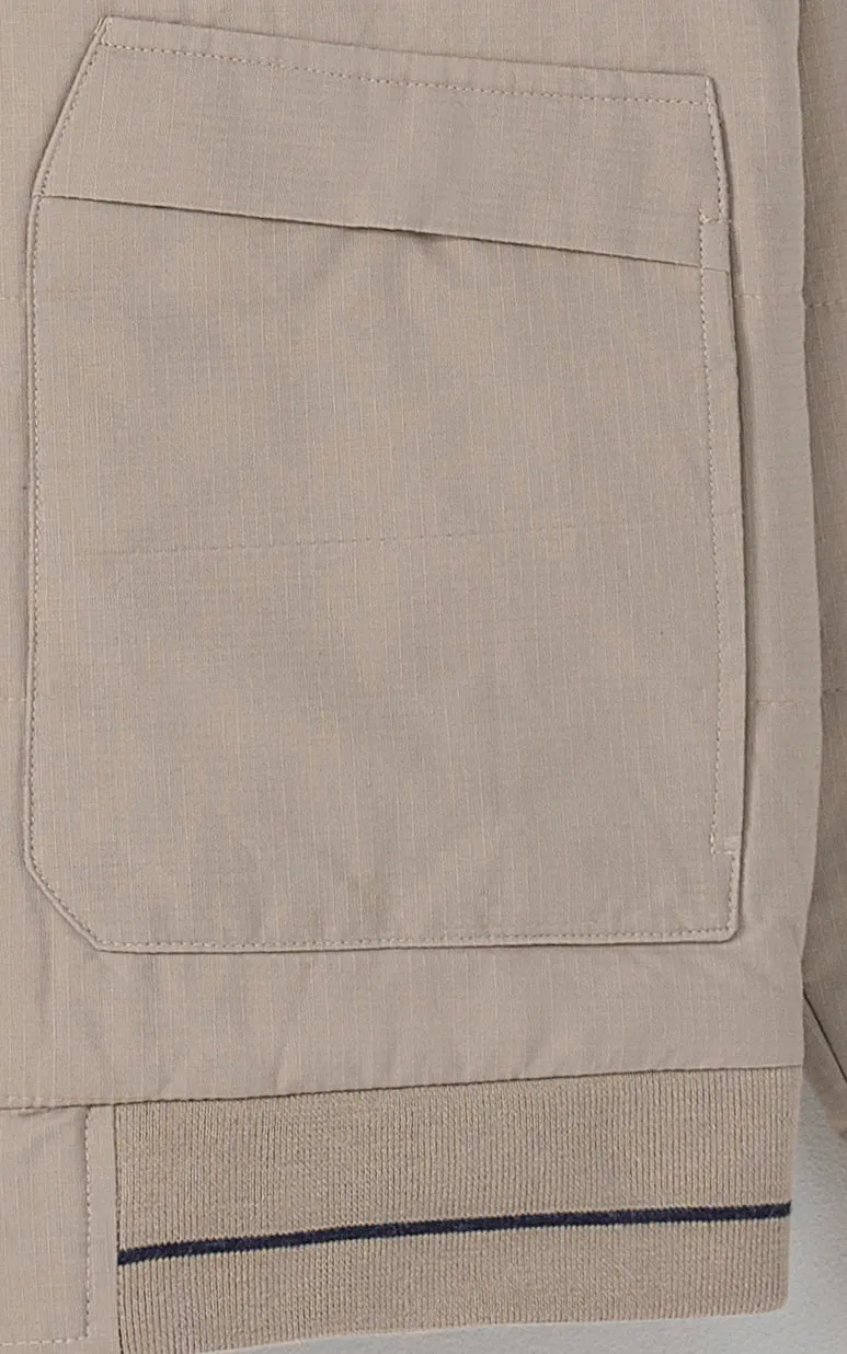Quilted Fur Collar Jacket Light Khaki Athletic Footwear Water-Repellent