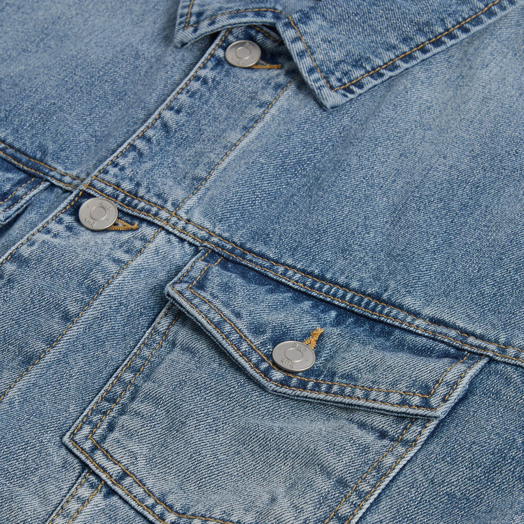 Kith Centre Denim Jacket - Dark Indigo Fuzzy Yarn Effect