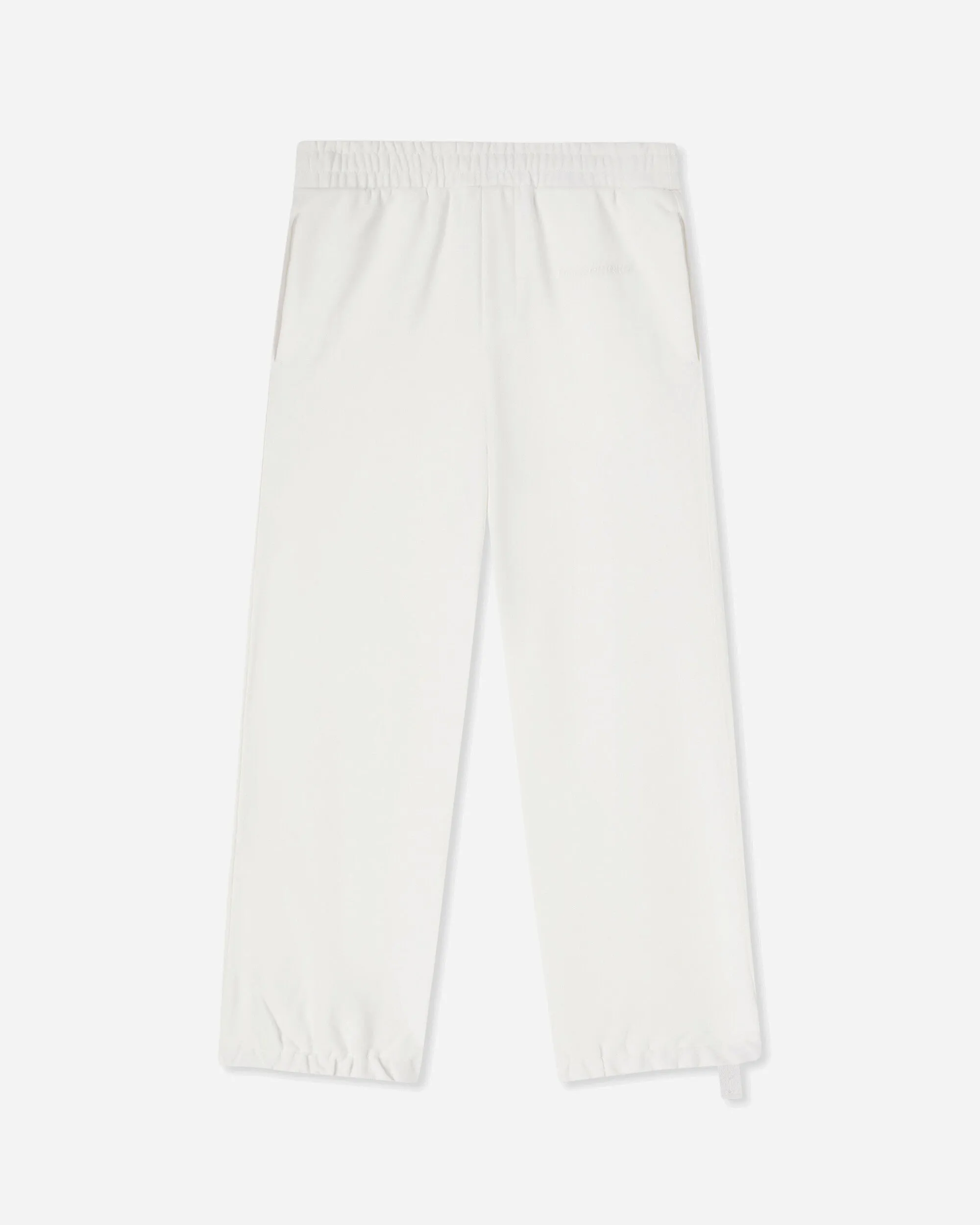 Buttoned Neck Men'S Loose Fit Sweatpants Snow White